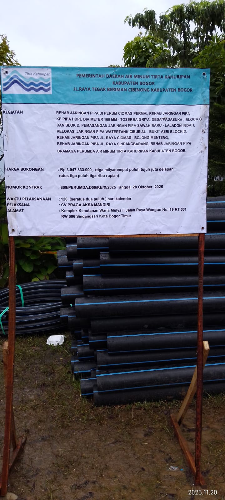 Terkait Proyek Siluman Tirta Kahuripan, Humas PDAM Tirta Kahuripan Peringatkan Pelaksana Untuk Hormati Ketentuan Yang Berlaku